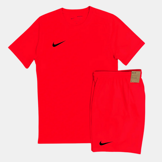 Nike Dri Fit Tshirt & Short Red Crimson / Red Crimson
