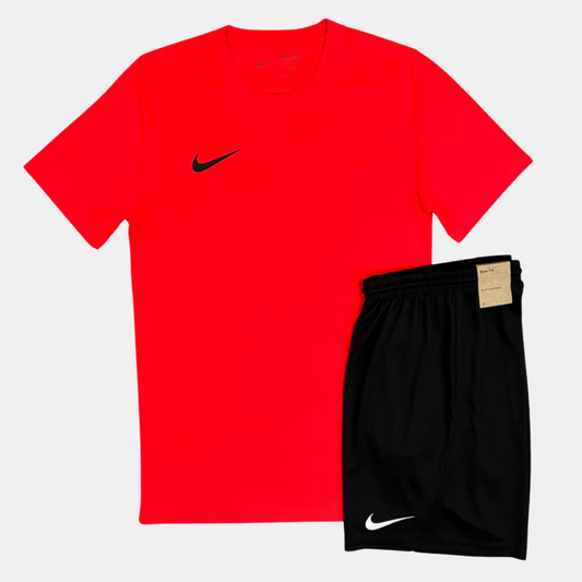 Nike Dri Fit Tshirt & Short Red Crimson / Black