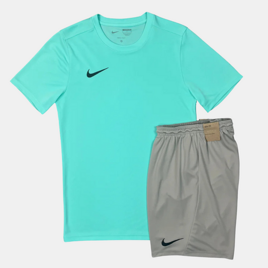 Nike Dri Fit Tshirt & Short Hyper Turquoise / Grey